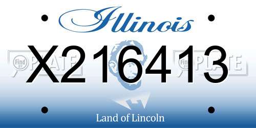 X216413 Illinois License Plate