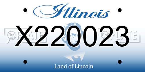 X220023 Illinois License Plate