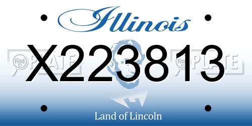 X223813 Illinois License Plate