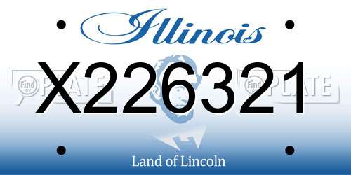 X226321 Illinois License Plate