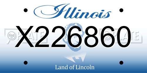 X226860 Illinois License Plate