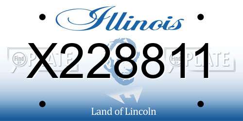 X228811 Illinois License Plate