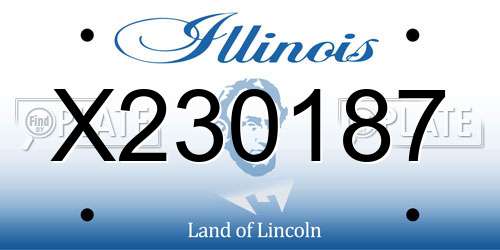 X230187 Illinois License Plate