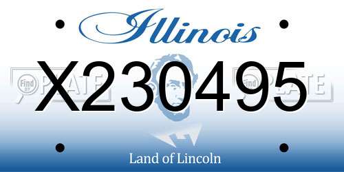 X230495 Illinois License Plate
