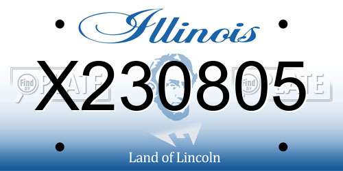 X230805 Illinois License Plate