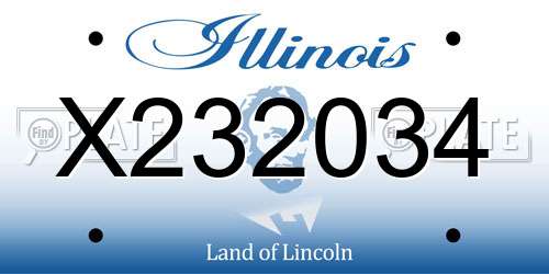 X232034 Illinois License Plate