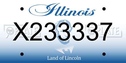 X233337 Illinois License Plate