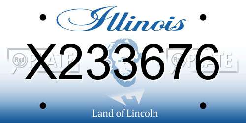 X233676 Illinois License Plate
