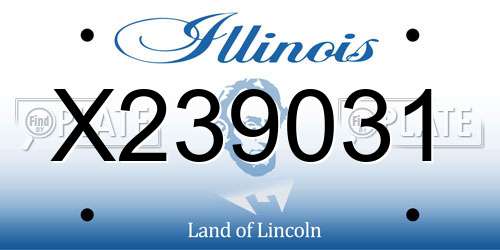 X239031 Illinois License Plate