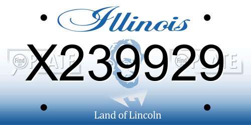 X239929 Illinois License Plate