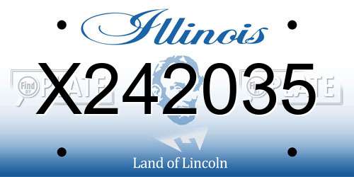 X242035 Illinois License Plate