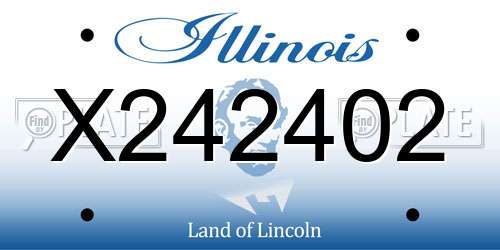 X242402 Illinois License Plate