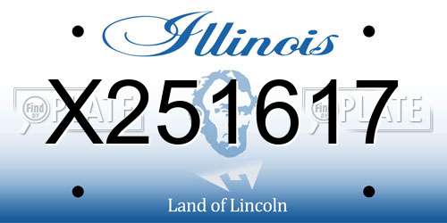 X251617 Illinois License Plate