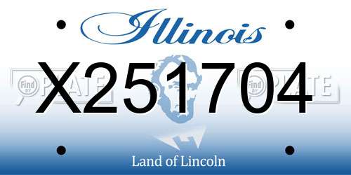 X251704 Illinois License Plate