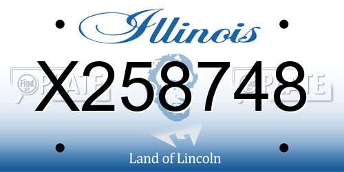 X258748 Illinois License Plate