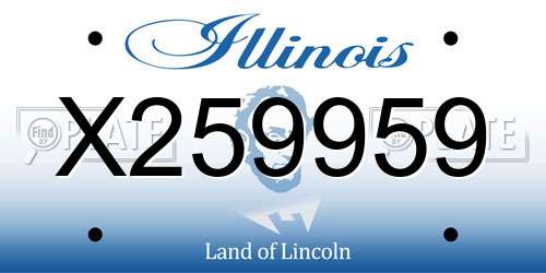 X259959 Illinois License Plate