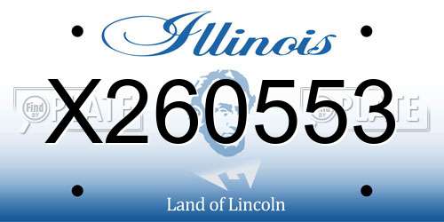 X260553 Illinois License Plate
