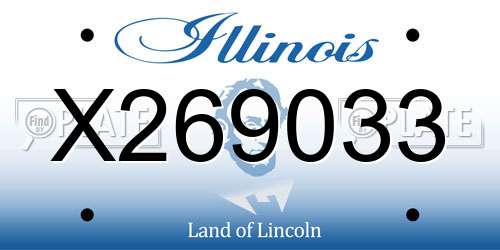 X269033 Illinois License Plate