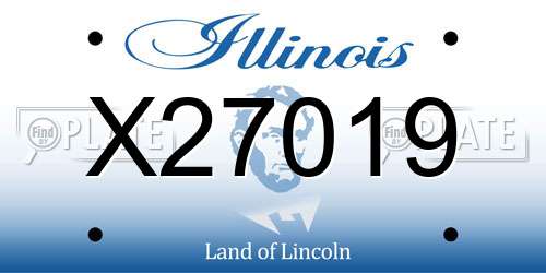 X27019 Illinois License Plate