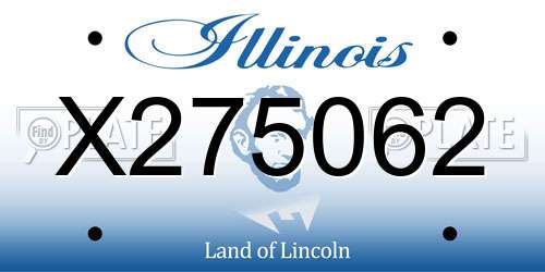 X275062 Illinois License Plate