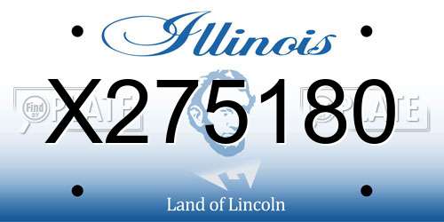 X275180 Illinois License Plate