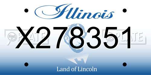 X278351 Illinois License Plate