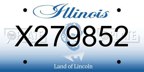 X279852 Illinois License Plate
