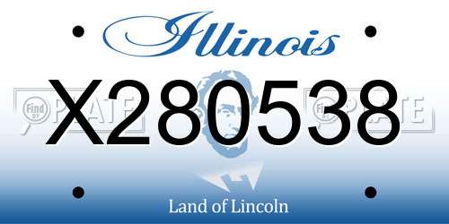 X280538 Illinois License Plate