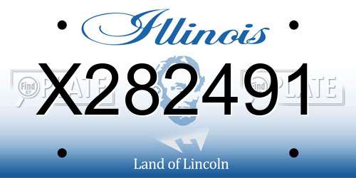 X282491 Illinois License Plate