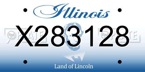 X283128 Illinois License Plate