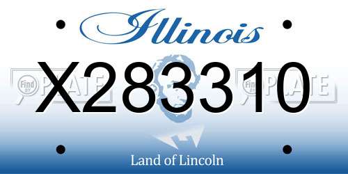 X283310 Illinois License Plate