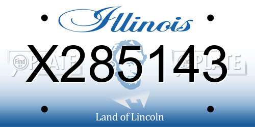 X285143 Illinois License Plate