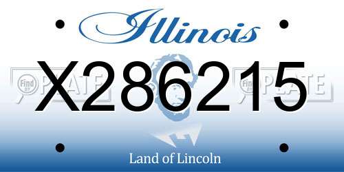 X286215 Illinois License Plate