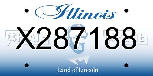 X287188 Illinois License Plate