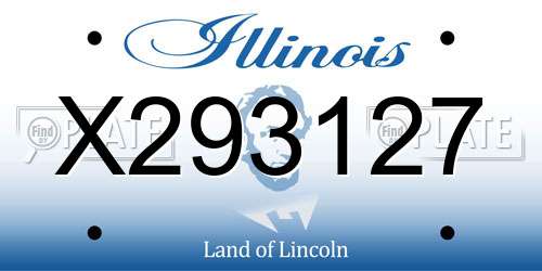 X293127 Illinois License Plate