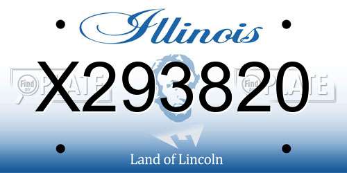 X293820 Illinois License Plate