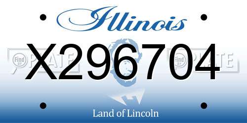 X296704 Illinois License Plate