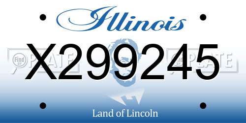 X299245 Illinois License Plate