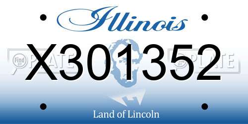 X301352 Illinois License Plate