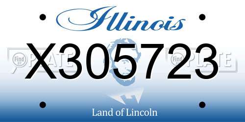 X305723 Illinois License Plate