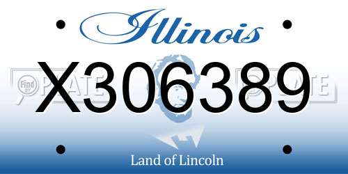 X306389 Illinois License Plate