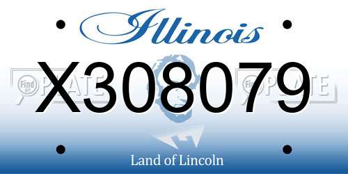X308079 Illinois License Plate