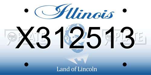 X312513 Illinois License Plate