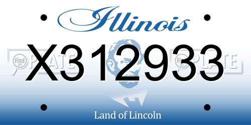 X312933 Illinois License Plate
