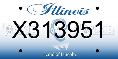 X313951 Illinois License Plate