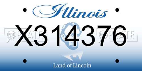 X314376 Illinois License Plate