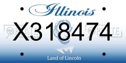 X318474 Illinois License Plate
