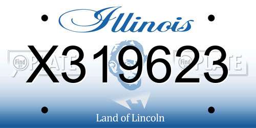 X319623 Illinois License Plate