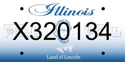 X320134 Illinois License Plate