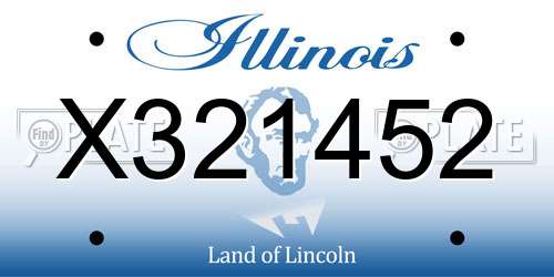 X321452 Illinois License Plate